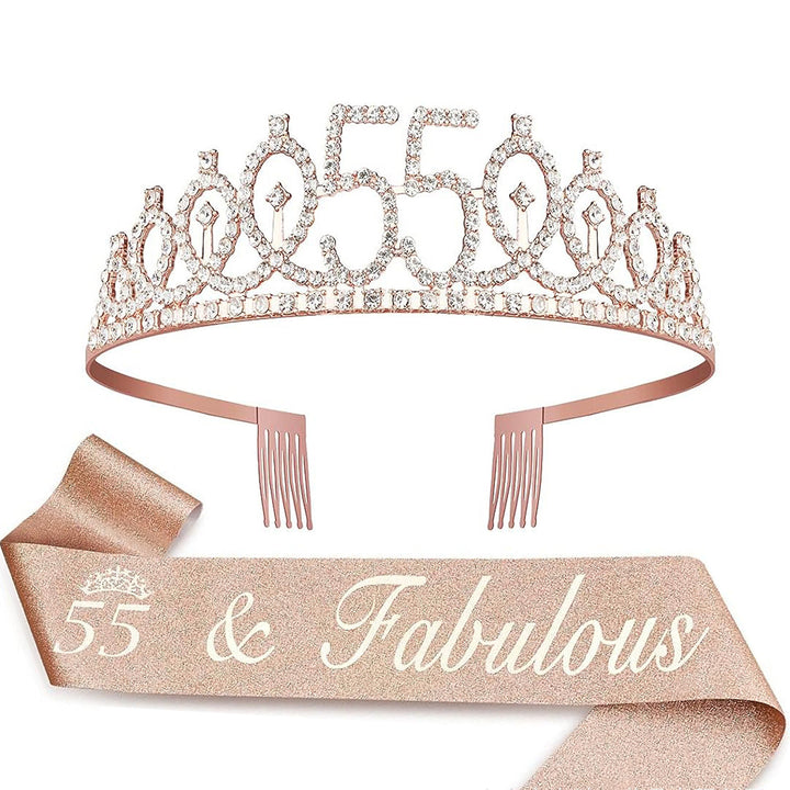 Ladies Crystal Princess Crown with 30 & Fabulous lettering Stornfield