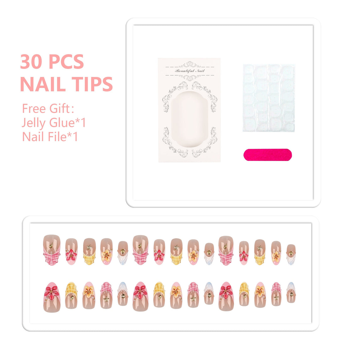Artistic Floral Press-On Nail Art Set