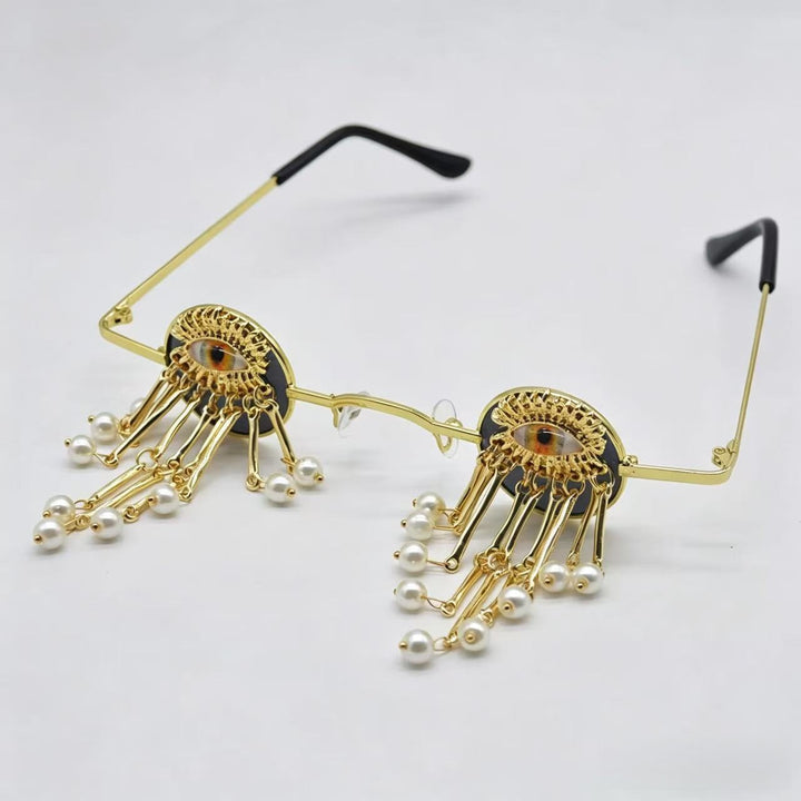 Ladies exclusive designer sunglasses with eye-catching pearl pendants Stornfield