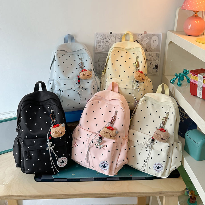 Playful Polka Dot Casual Backpack Stornfield