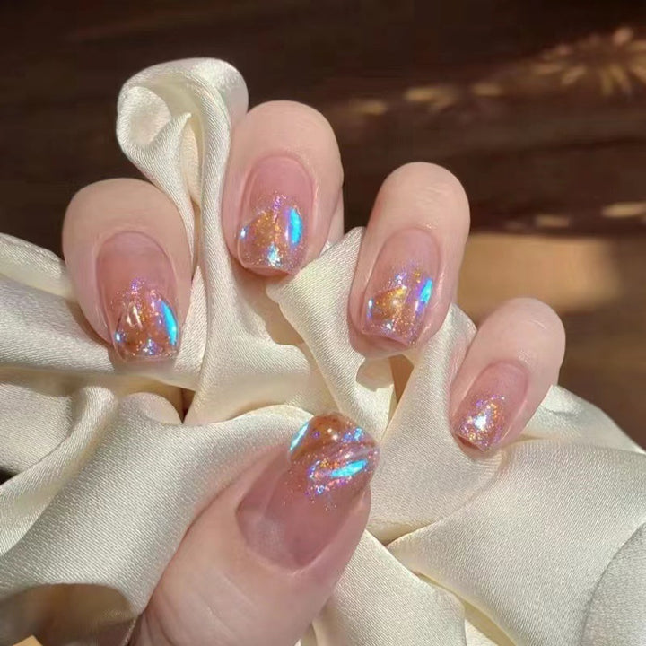 Glitter and gradient design artificial nails Stornfield