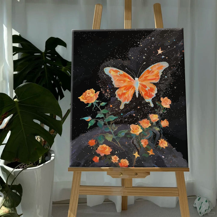 Colorful Butterfly and Floral Canvas Art Print Stornfield