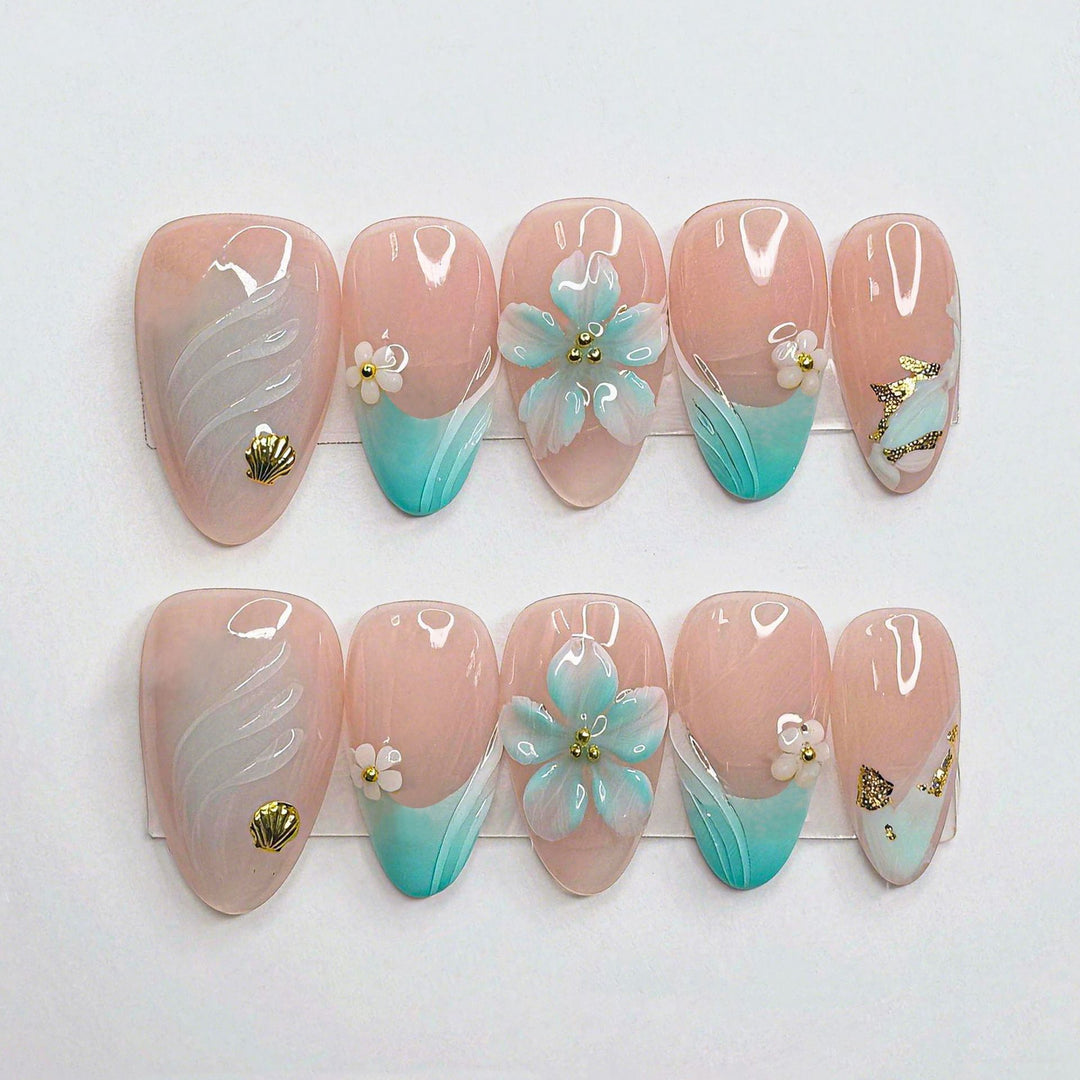 Artistic Shell-Inspired Nail Set Stornfield