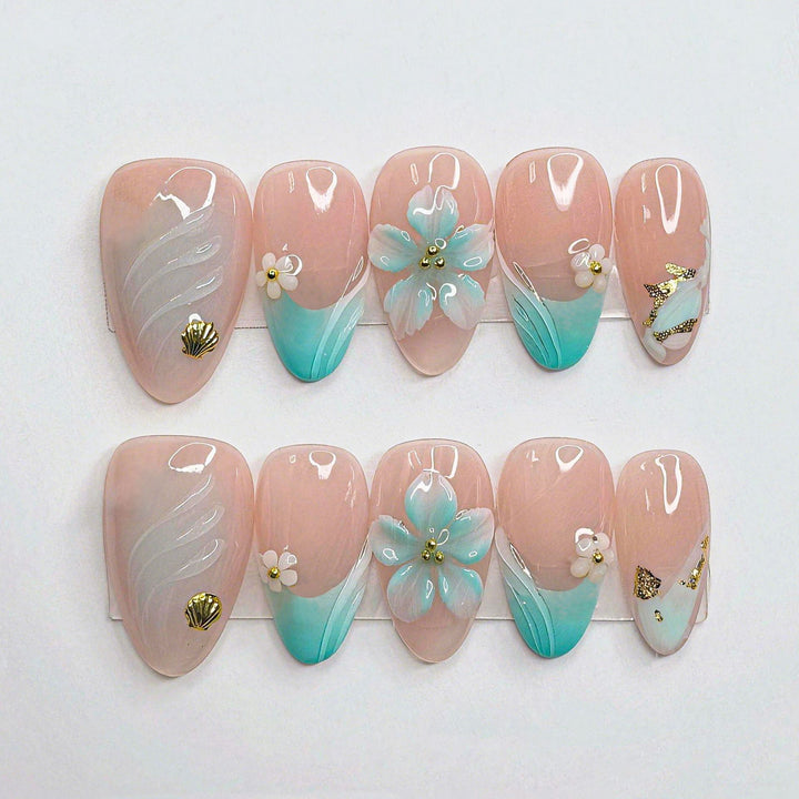 Artistic Shell-Inspired Nail Set Stornfield