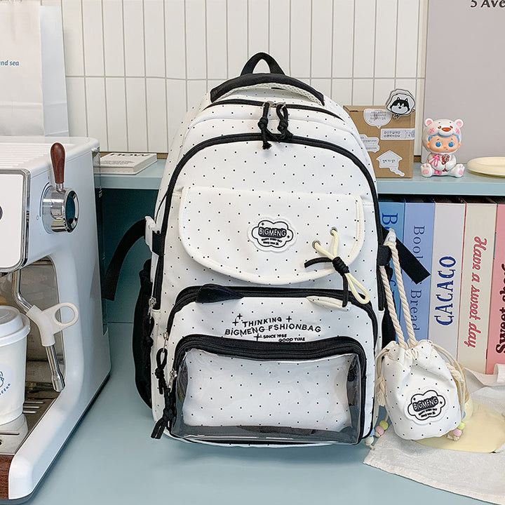 Polka Dot Design Backpack with Multiple Compartments Stornfield