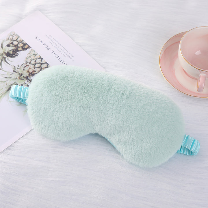 Women's cozy sleep mask made of plush with adjustable elastic band and lightproof inner lining Stornfield