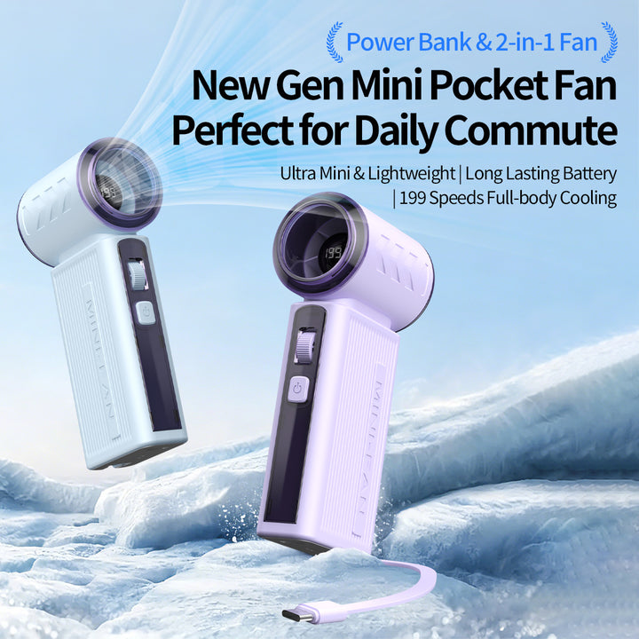 Women Portable Mini Fan with Power Bank Function Stornfield