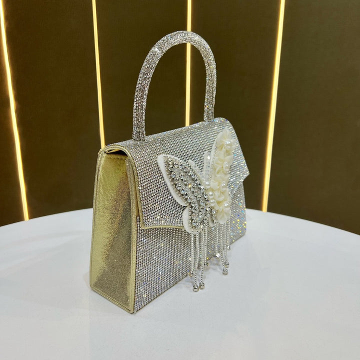 Decorative Butterfly Rhinestone Clutch