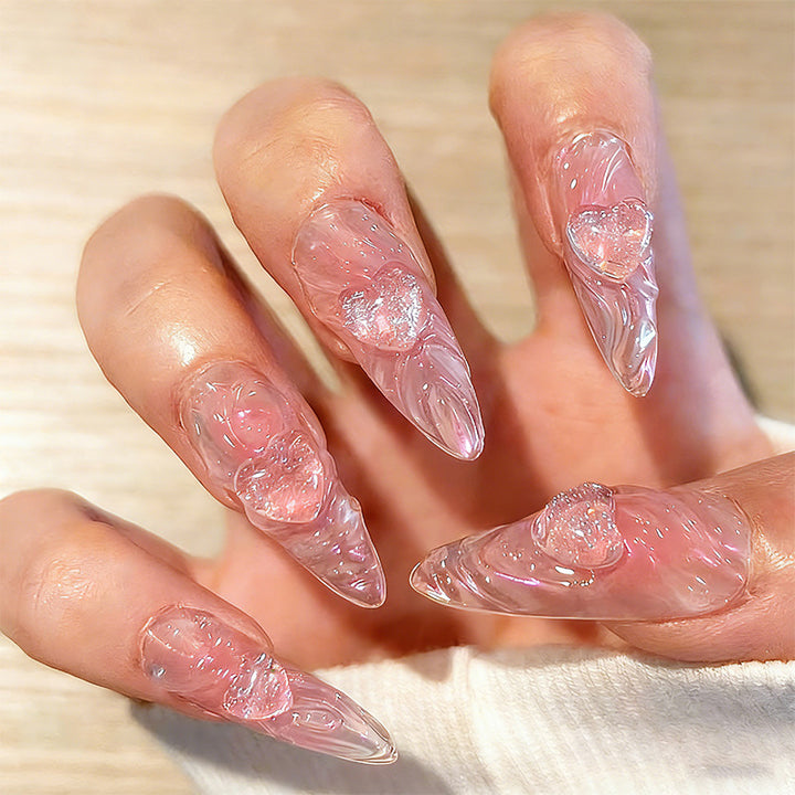 Artful Nail Tips with Transparent Design Stornfield