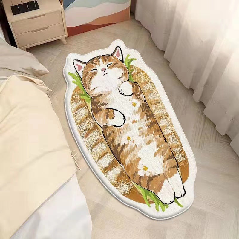 Cartoon Cat-Themed Area Rug