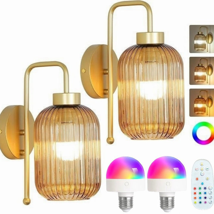 Contemporary Ribbed Glass Wall Light