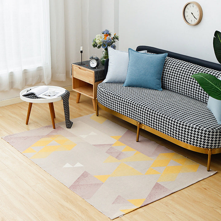 Round Decorative Living Room Carpet with Modern Geometric Pattern Stornfield