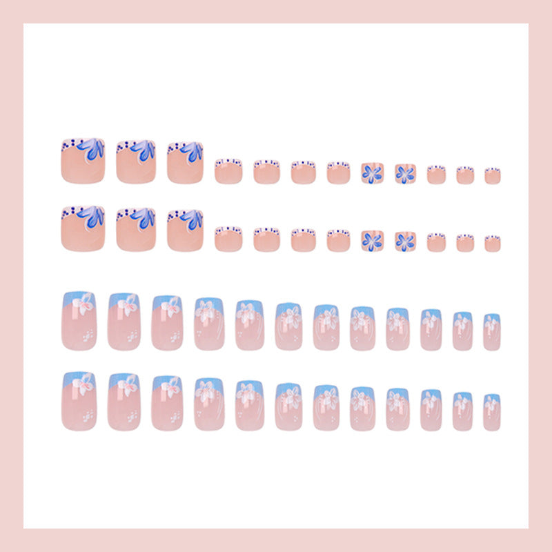 Artificial nail set with decorative flower and spring motifs Stornfield