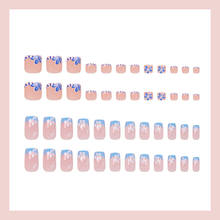Artificial nail set with decorative flower and spring motifs Stornfield