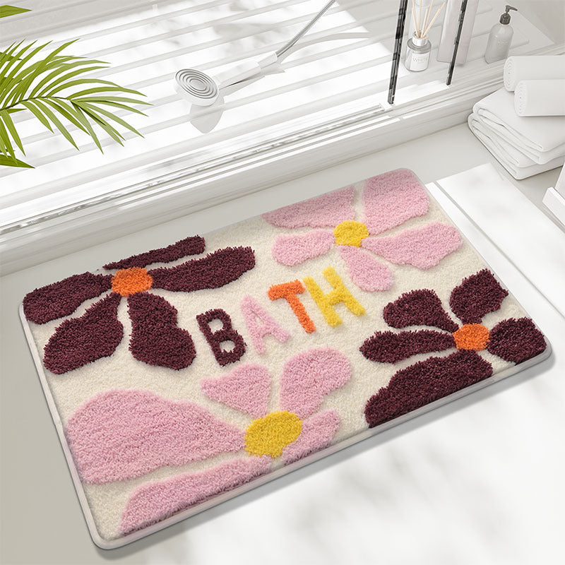 Floral-Themed Bath Mat