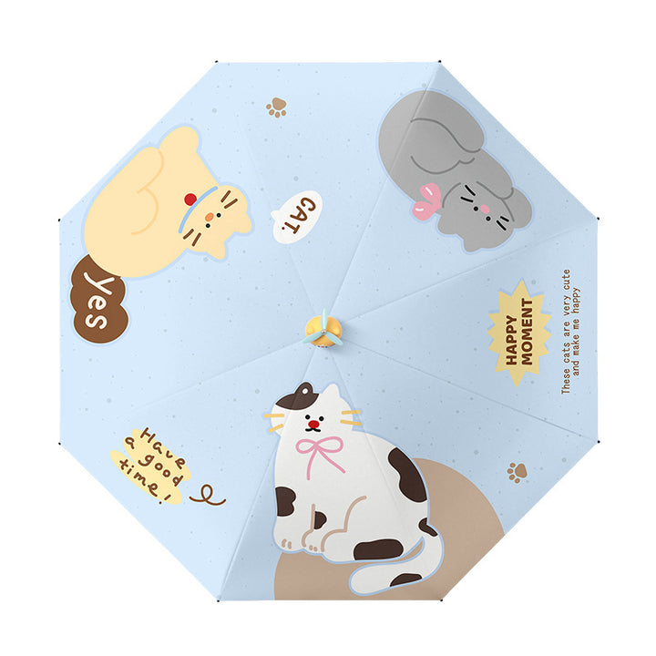 Ladies elegant folding umbrella with ergonomic wooden handle and protective carrying case Stornfield