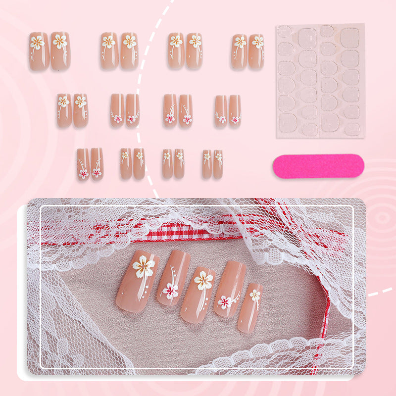 Artistic Floral Press-On Nail Art Set Stornfield