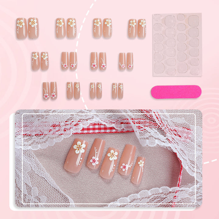 Artistic Floral Press-On Nail Art Set Stornfield