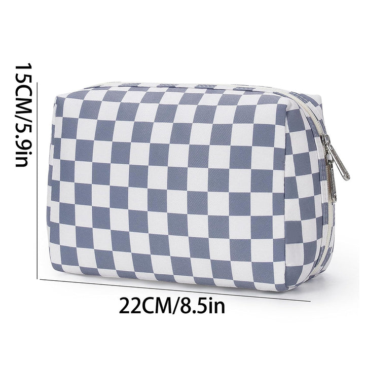 Stylish cosmetic bag with checked pattern Stornfield