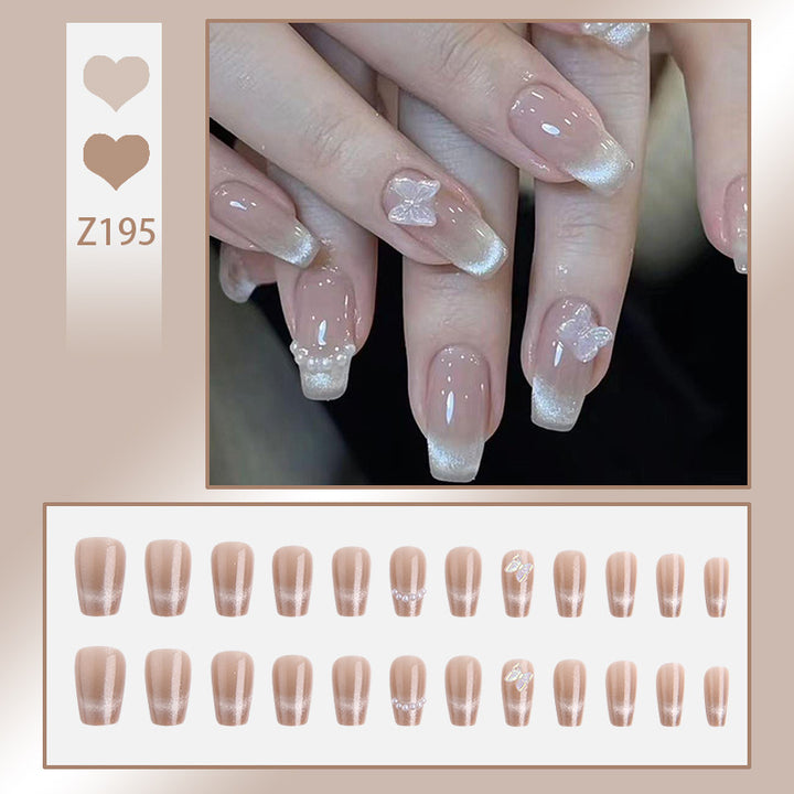 Elegant Rhinestone-Embellished Press-On Nails