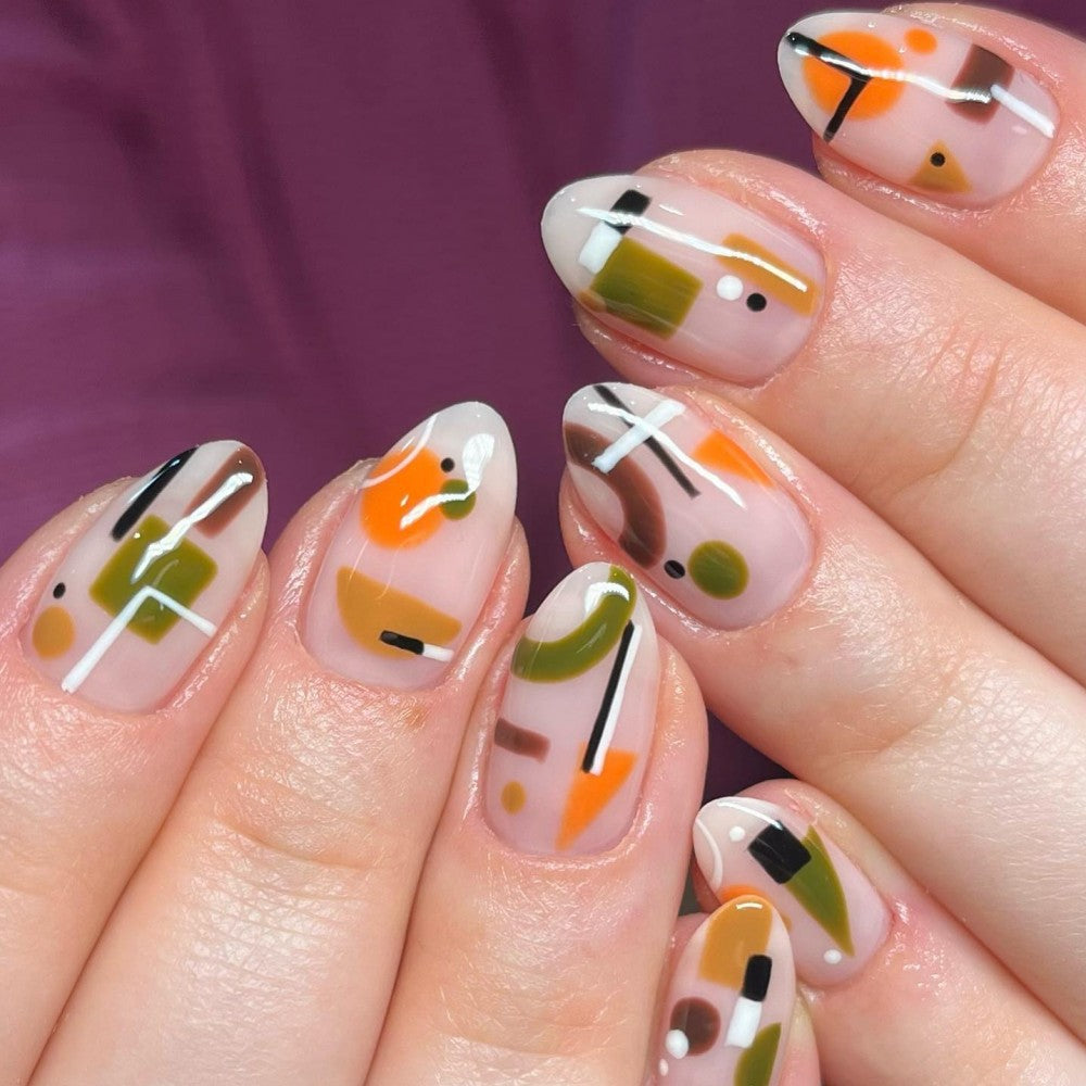 Artificial nails with geometric design Stornfield