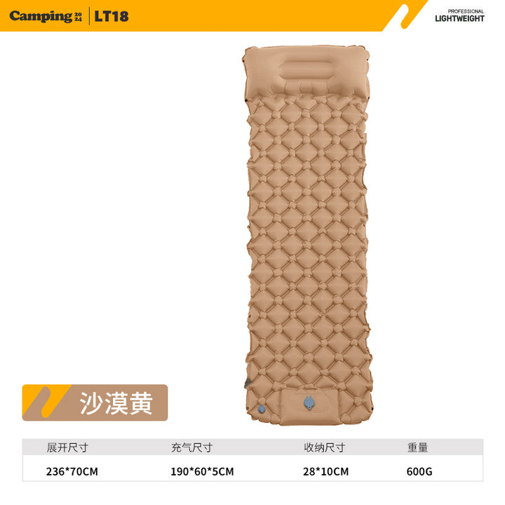 Airy and Comfortable Inflatable Sleeping Mat with Headrest Stornfield