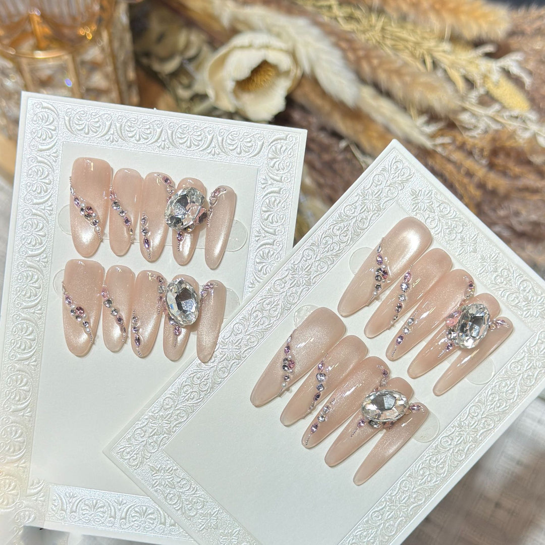 Glamorous Rhinestone-Embellished Stiletto Press-On Nails Stornfield