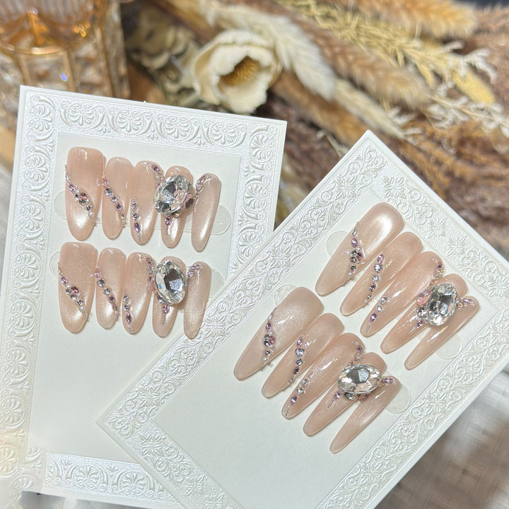 Glamorous Rhinestone-Embellished Stiletto Press-On Nails Stornfield