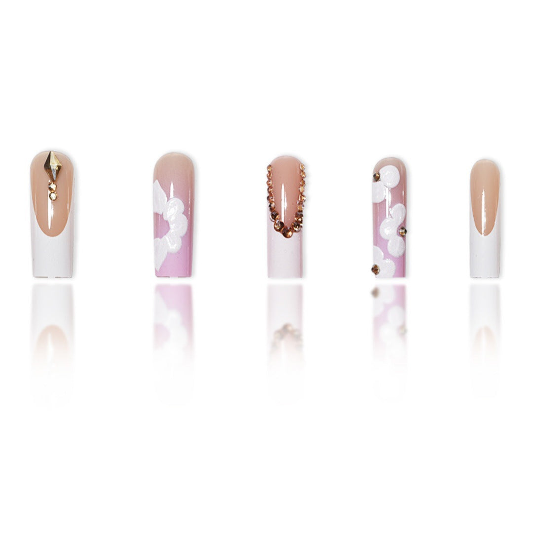 Extravagant Floral Press-On Nail Extensions Stornfield