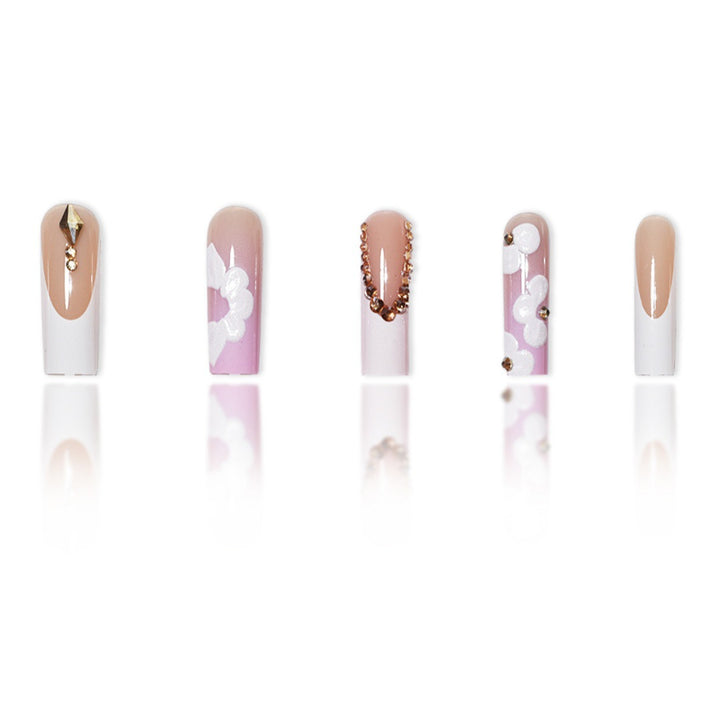 Extravagant Floral Press-On Nail Extensions Stornfield