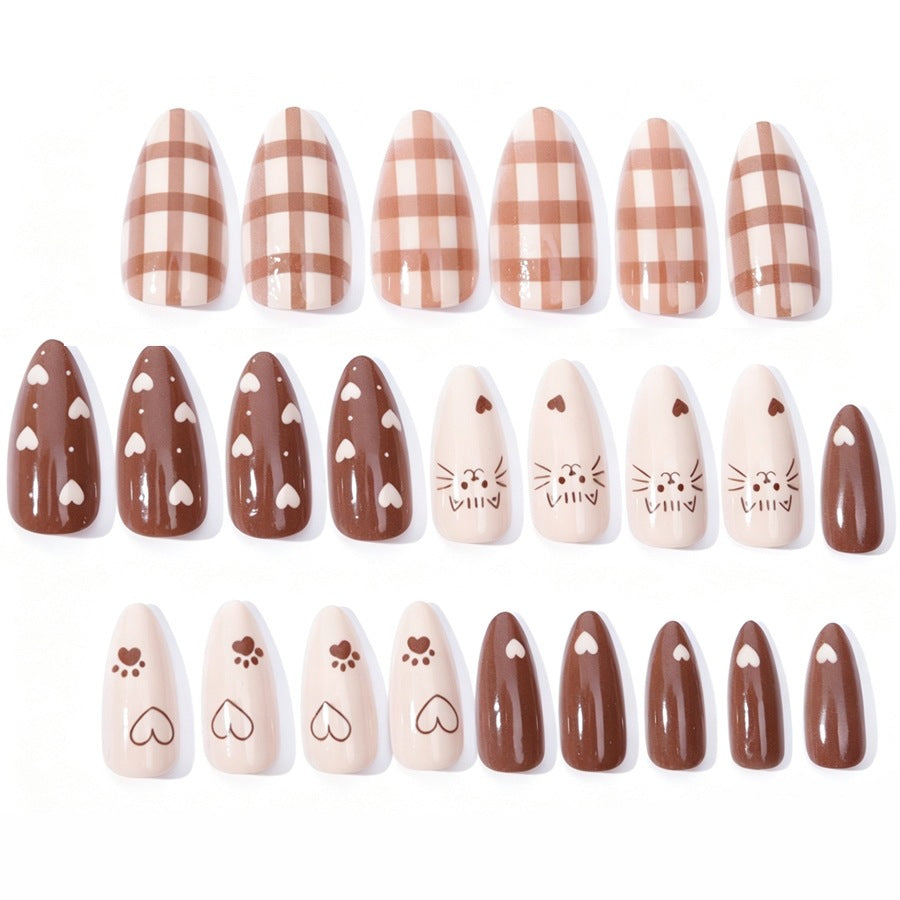 Nail art set with playful animal and heart design Stornfield