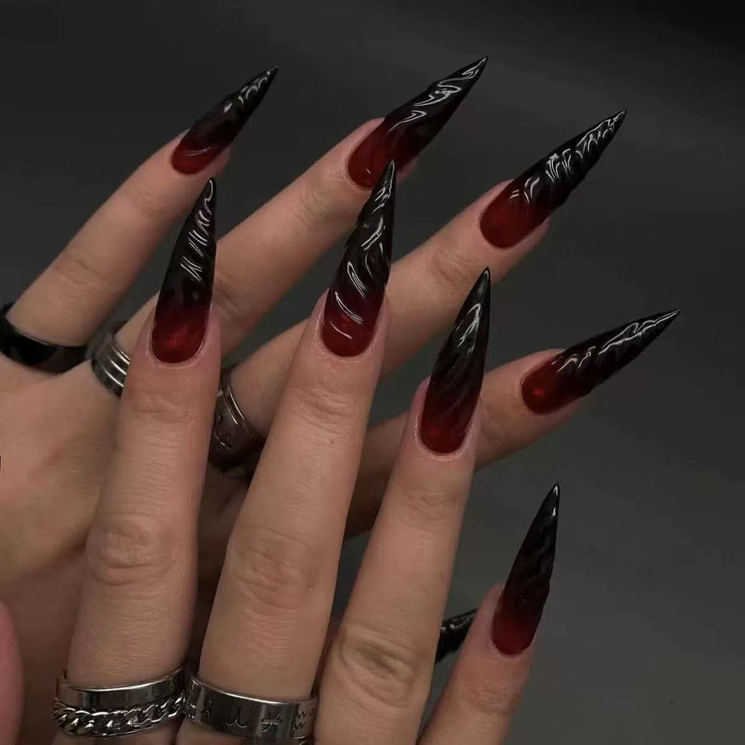 Elegant Artificial Nails with Botanical Designs Stornfield