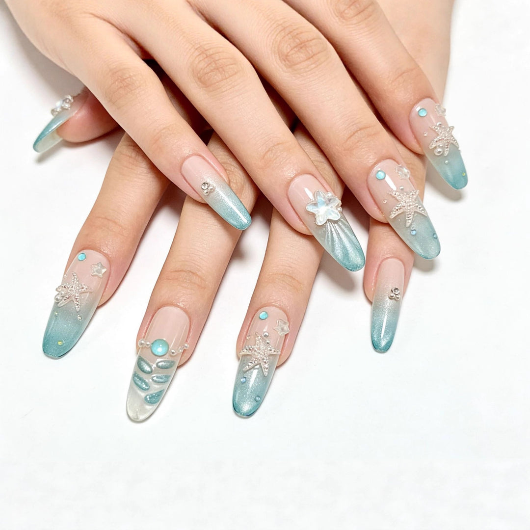 Artificial nails with glittering summer design Stornfield