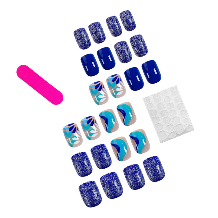 Artful nail design with floral and geometric patterns Stornfield