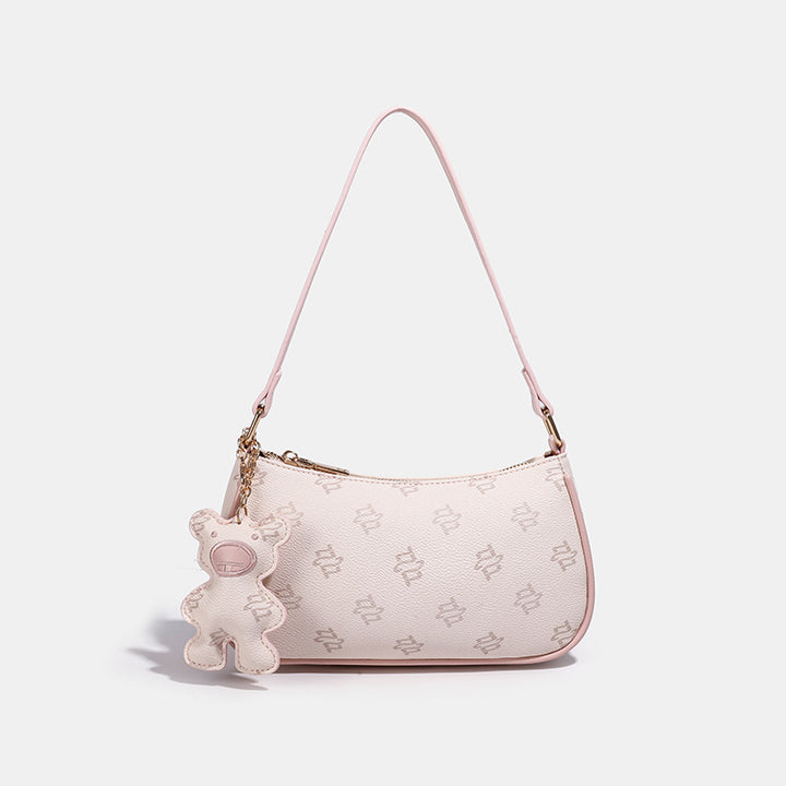 Stylish Handheld Purse with Unique Teddy Charm