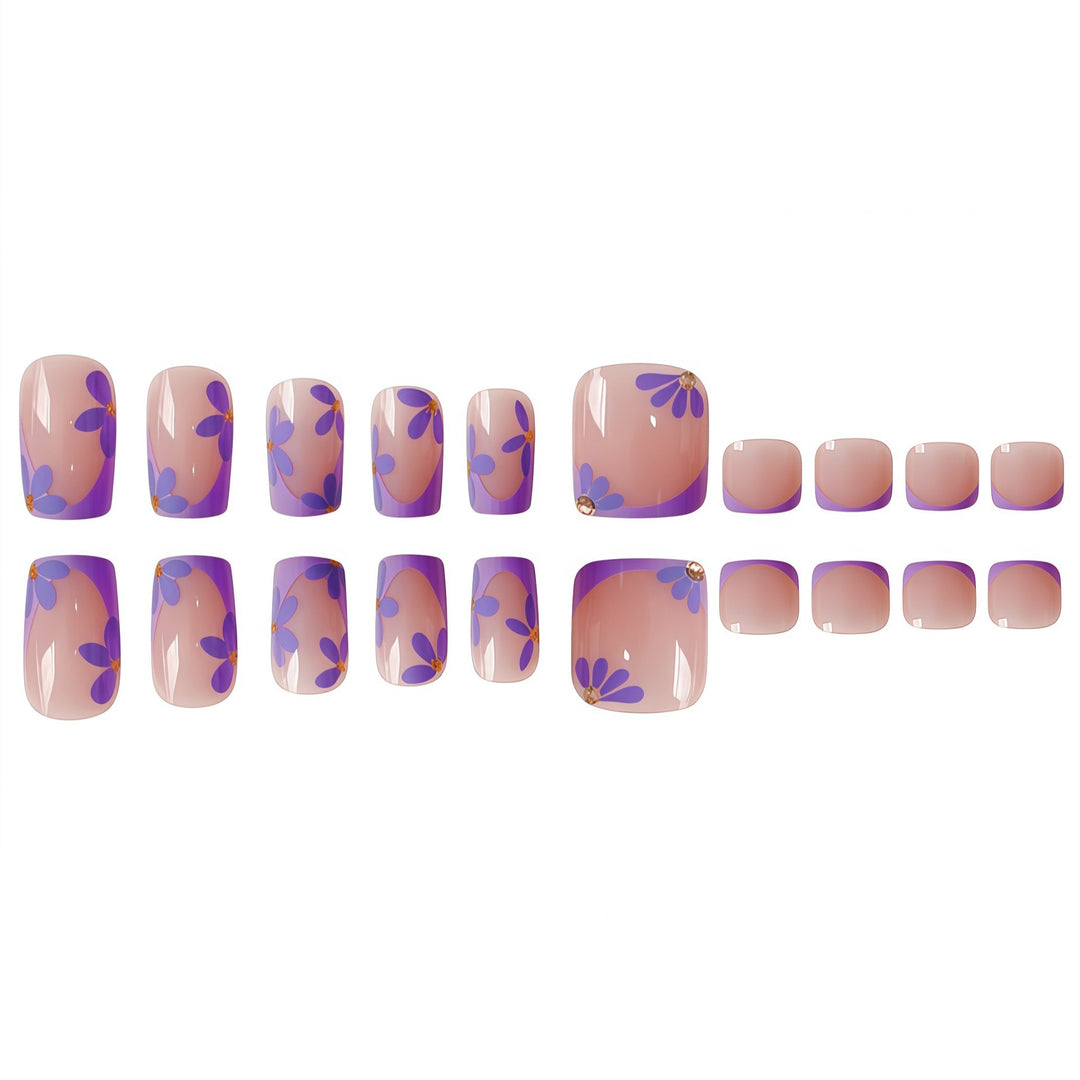 Artistic French Tip Nail Art Extensions Stornfield