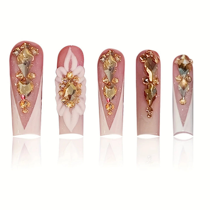 Luxury 3D Crystal-Embellished Nail Extensions Stornfield