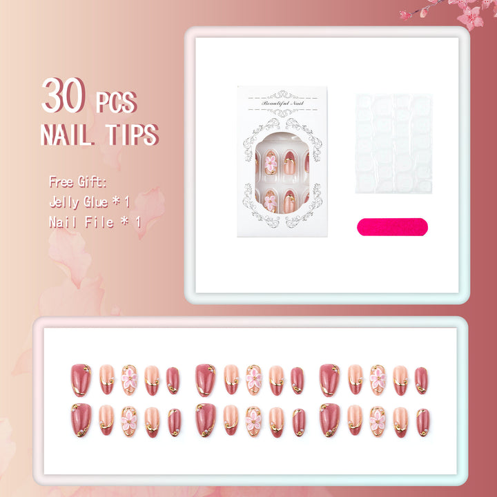 Floral Elegance Press-On Nail Art Set