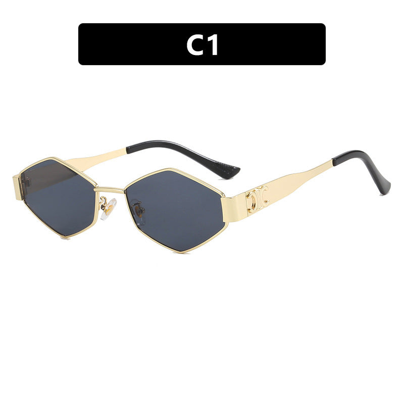 Women's hexagonal designer sunglasses with innovative metal frame Stornfield