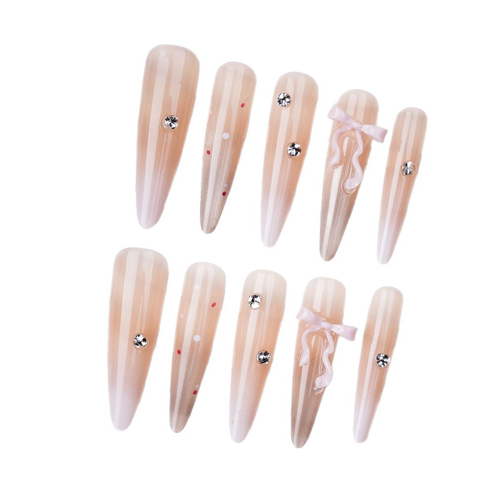 Artistic Stiletto Press-On Nail Set with Decorative Accents Stornfield