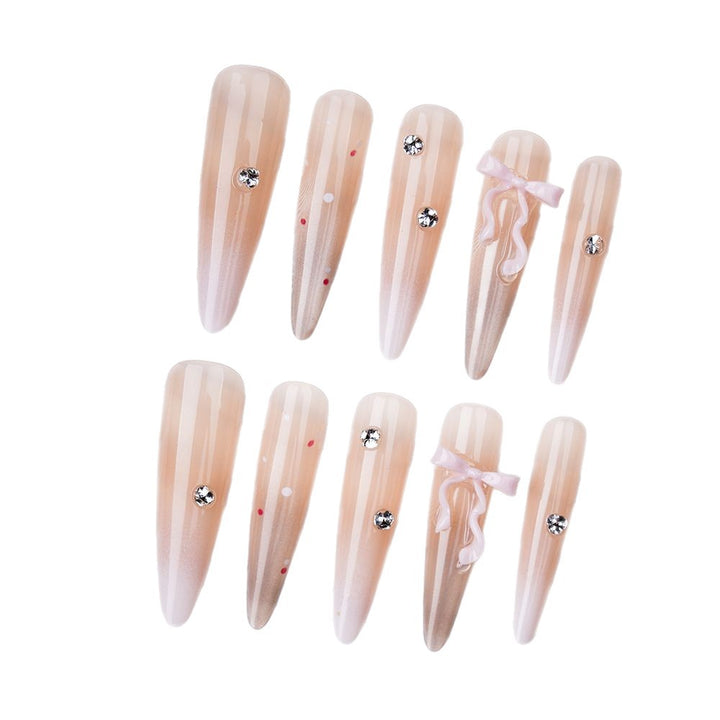 Artistic Stiletto Press-On Nail Set with Decorative Accents Stornfield