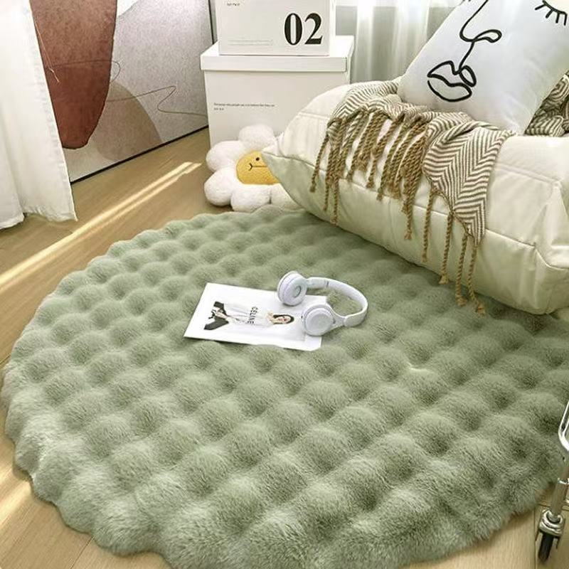 Round Textured Plush Area Rug Stornfield