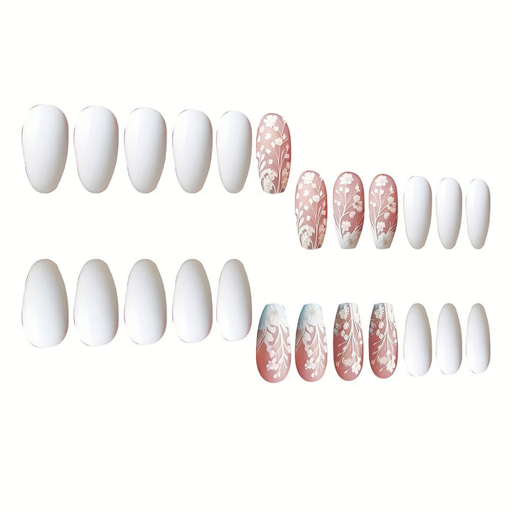 Elegant Flower Art Press-On Nail Set Stornfield