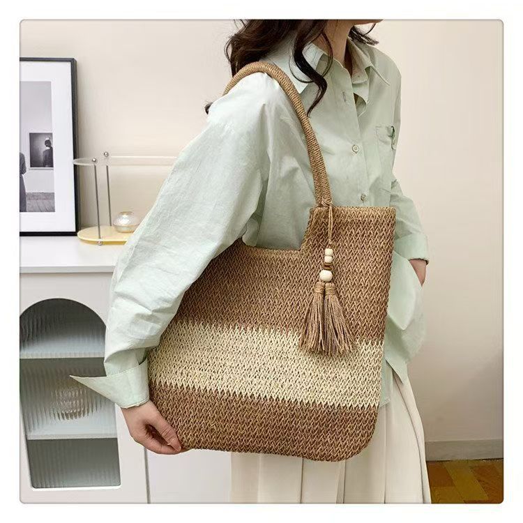 Macrame Tote Bag with Fashionable Tassel Accent Stornfield