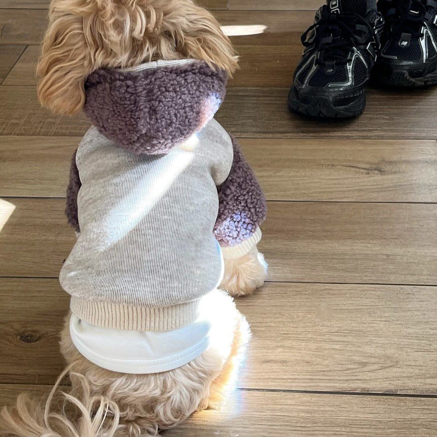 Sherpa Lined Hoodie Dog Sweater with Removable Plush Booties