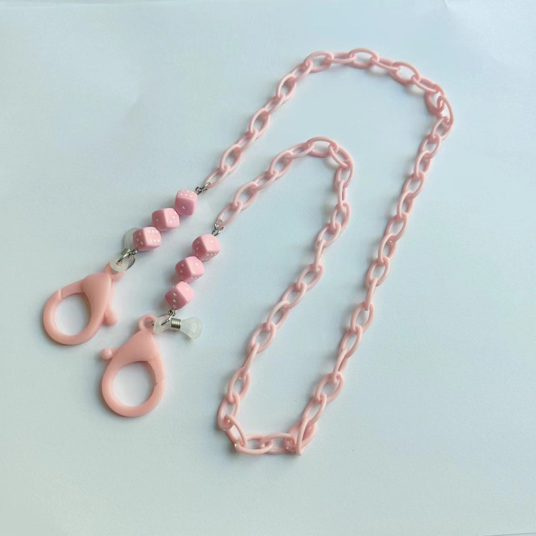 Fashionable glasses holder chain made of plastic with colorful beads Stornfield