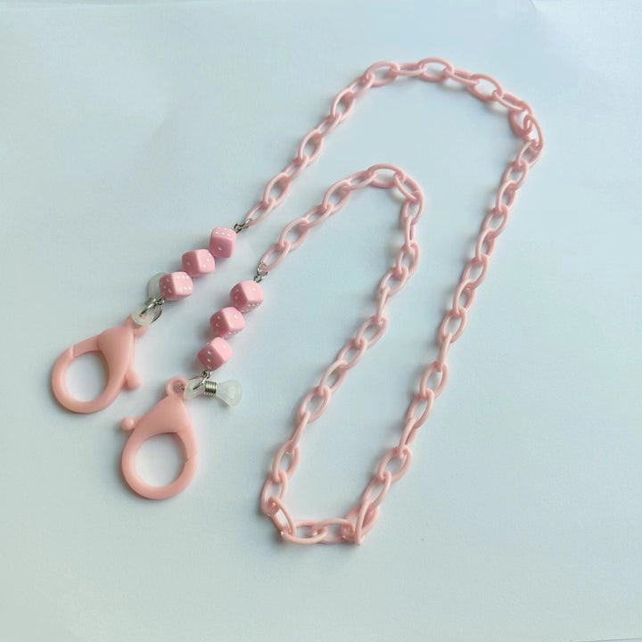 Fashionable glasses holder chain made of plastic with colorful beads Stornfield