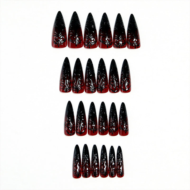 Artificial Nail Set with Elegant Floral Design Stornfield