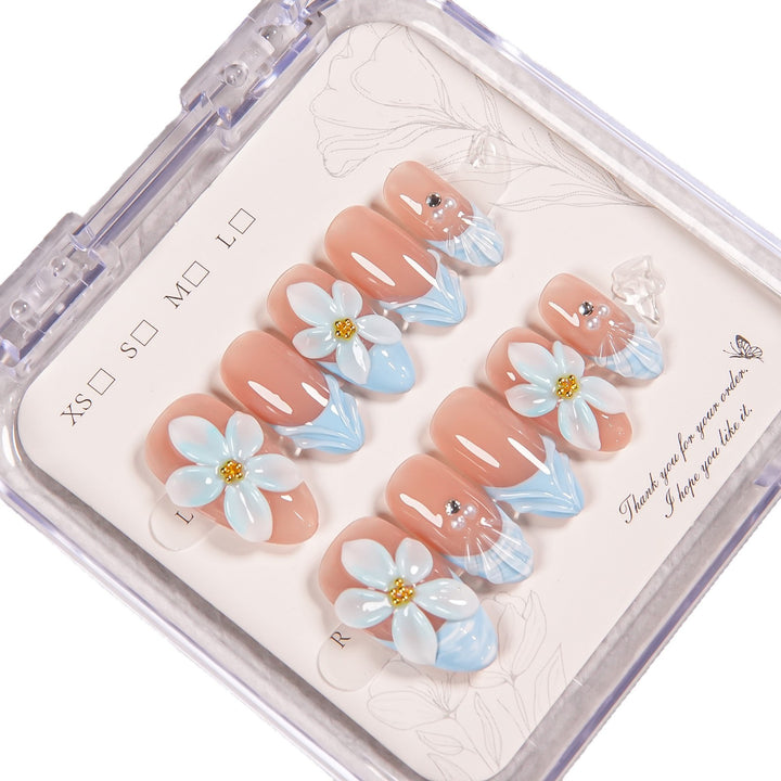Floral Decorative Press-On Nail Enhancements