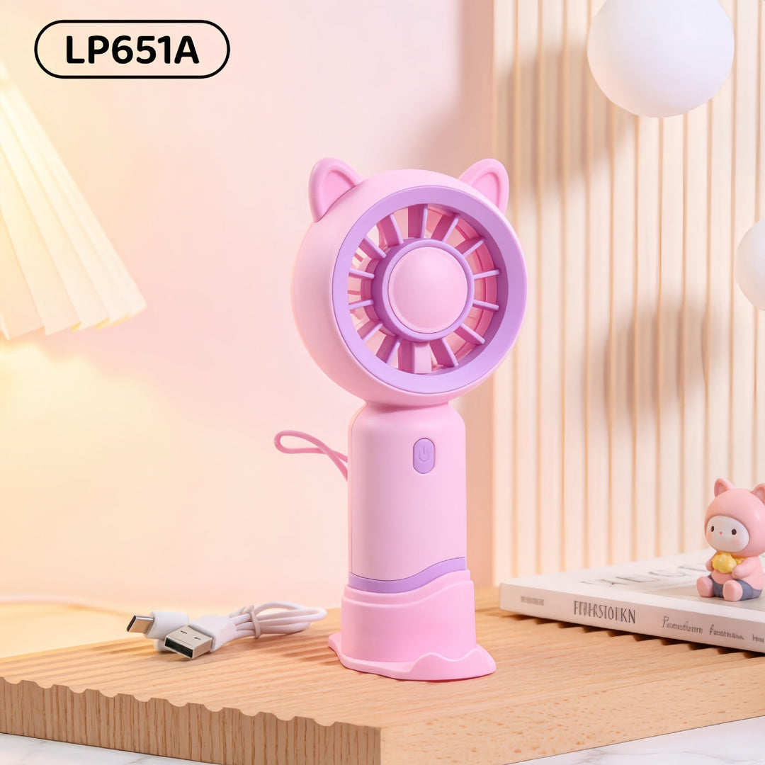 Ladies Portable Mini Handheld Fan with Cat Ears Stornfield